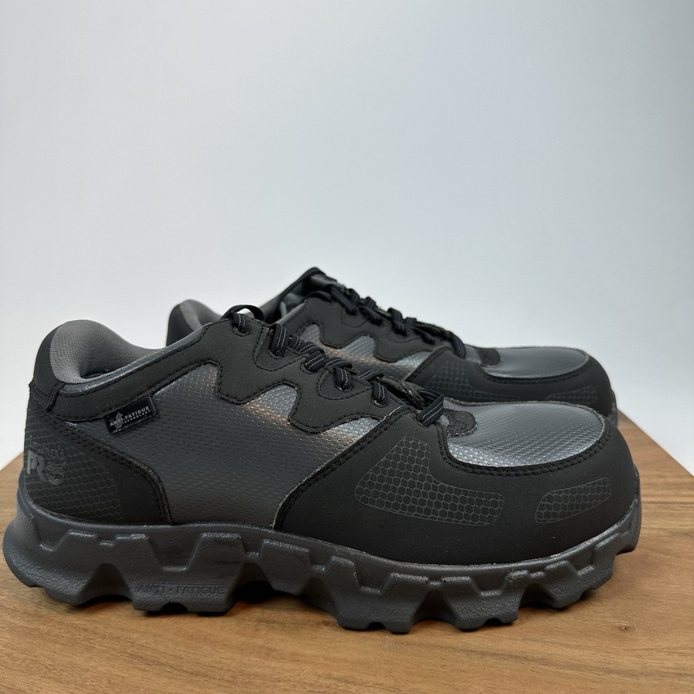 New Mens Timberland Pro Powertrain Gray Oxford Alloy Safety Toe Shoes Sz 8 W